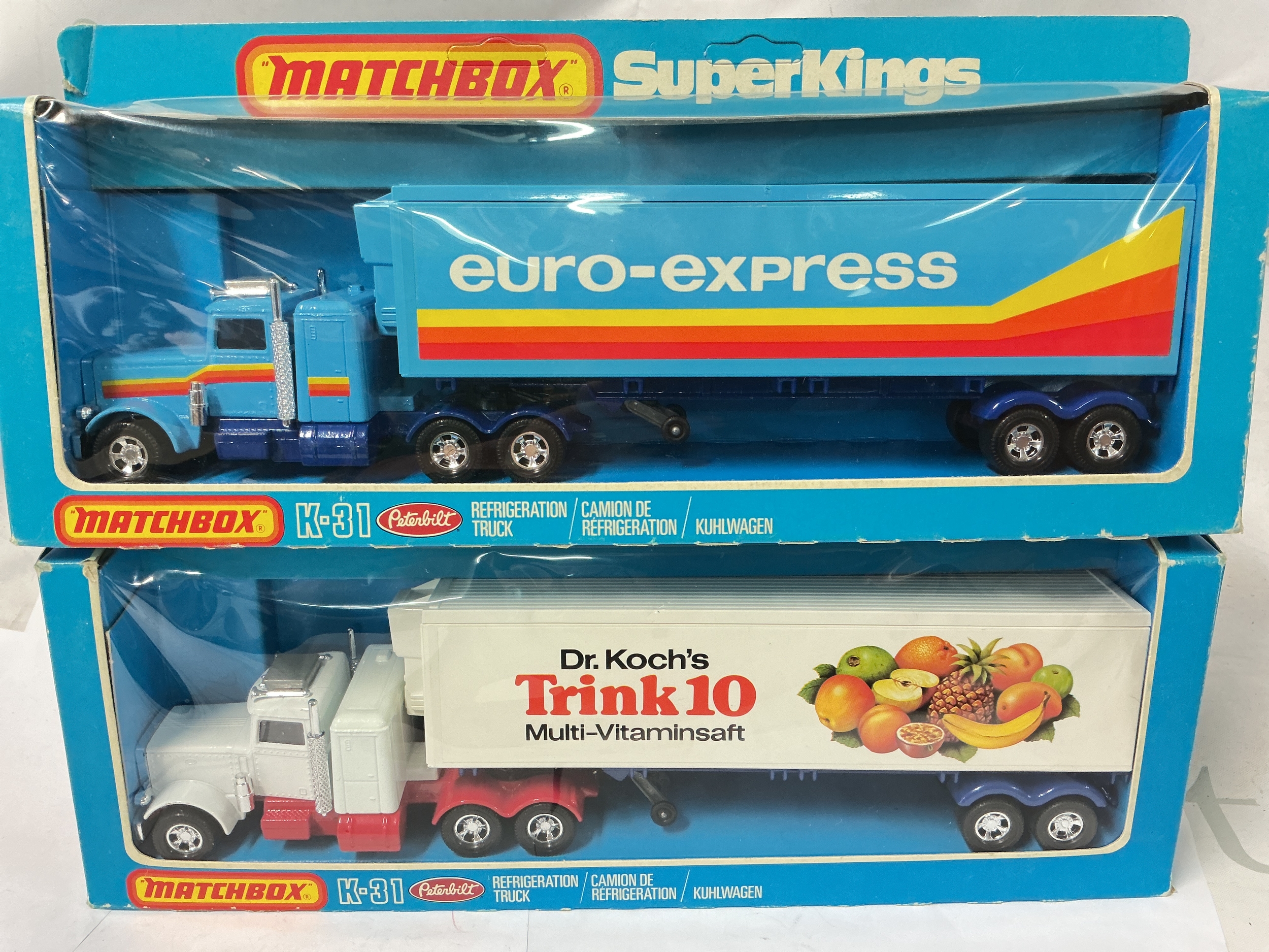 2 Boxed Matchbox Superkings Refrigeration Trucks, Euro-Express And Trink 10. #K-31. No Reserve.