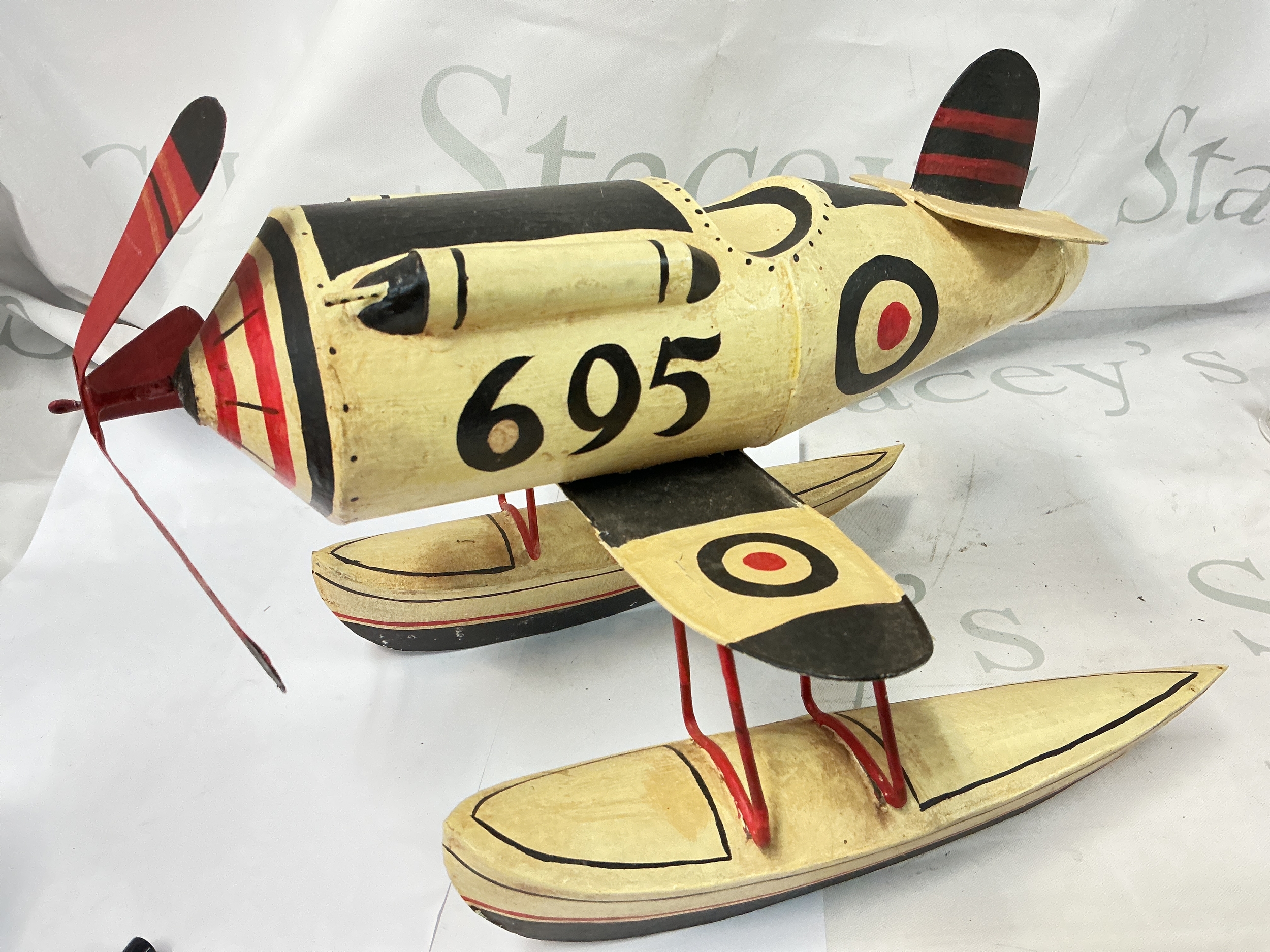 A Decorative Tin Model Of A Sea Plane. No Reserve.