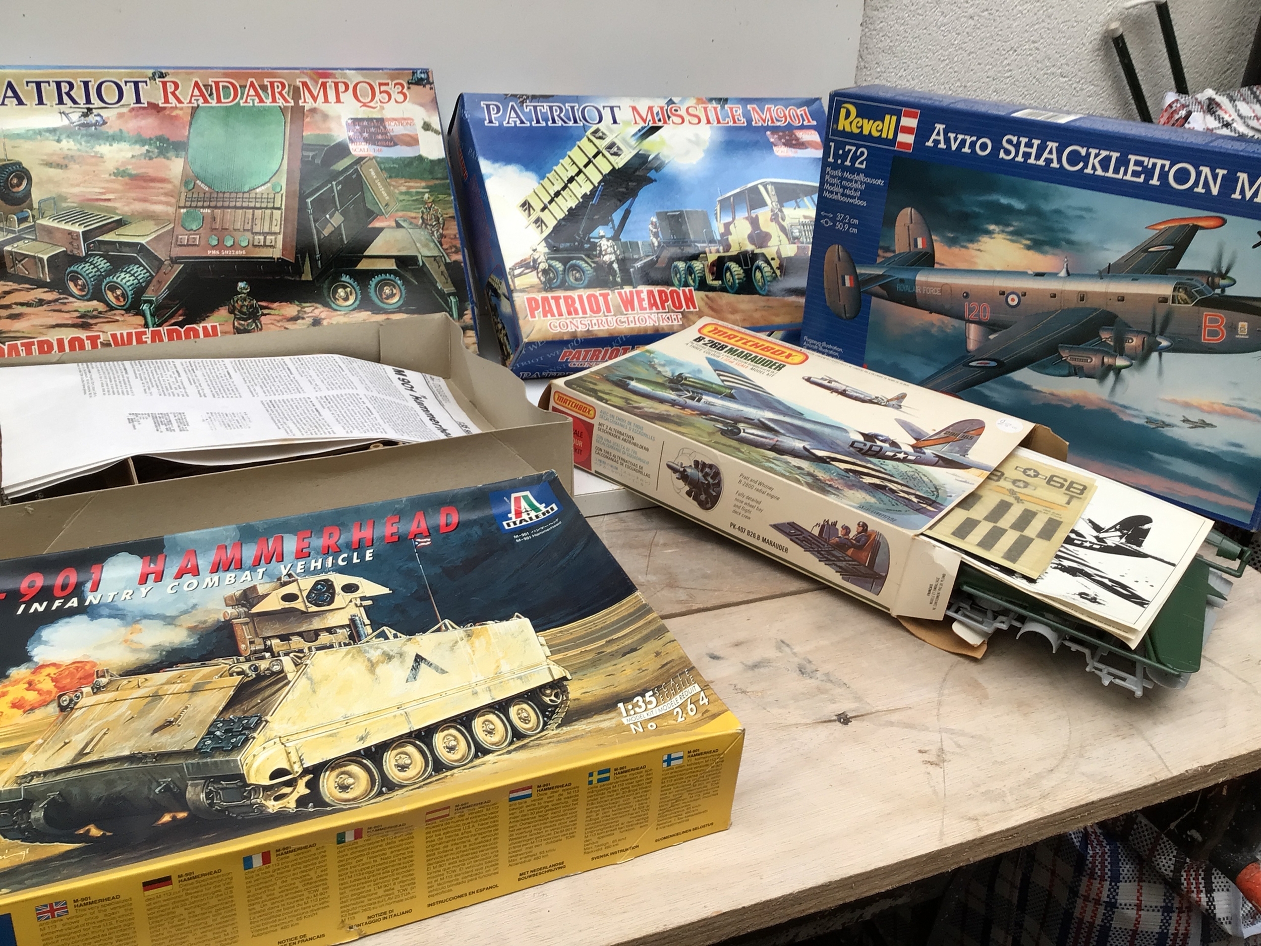 A collection of boxed model aircraft and vehicles by manufacturers Revell, Italeri, Matchbox etc in a variety of scales.  Some boxes contain additional models.  No reserve.