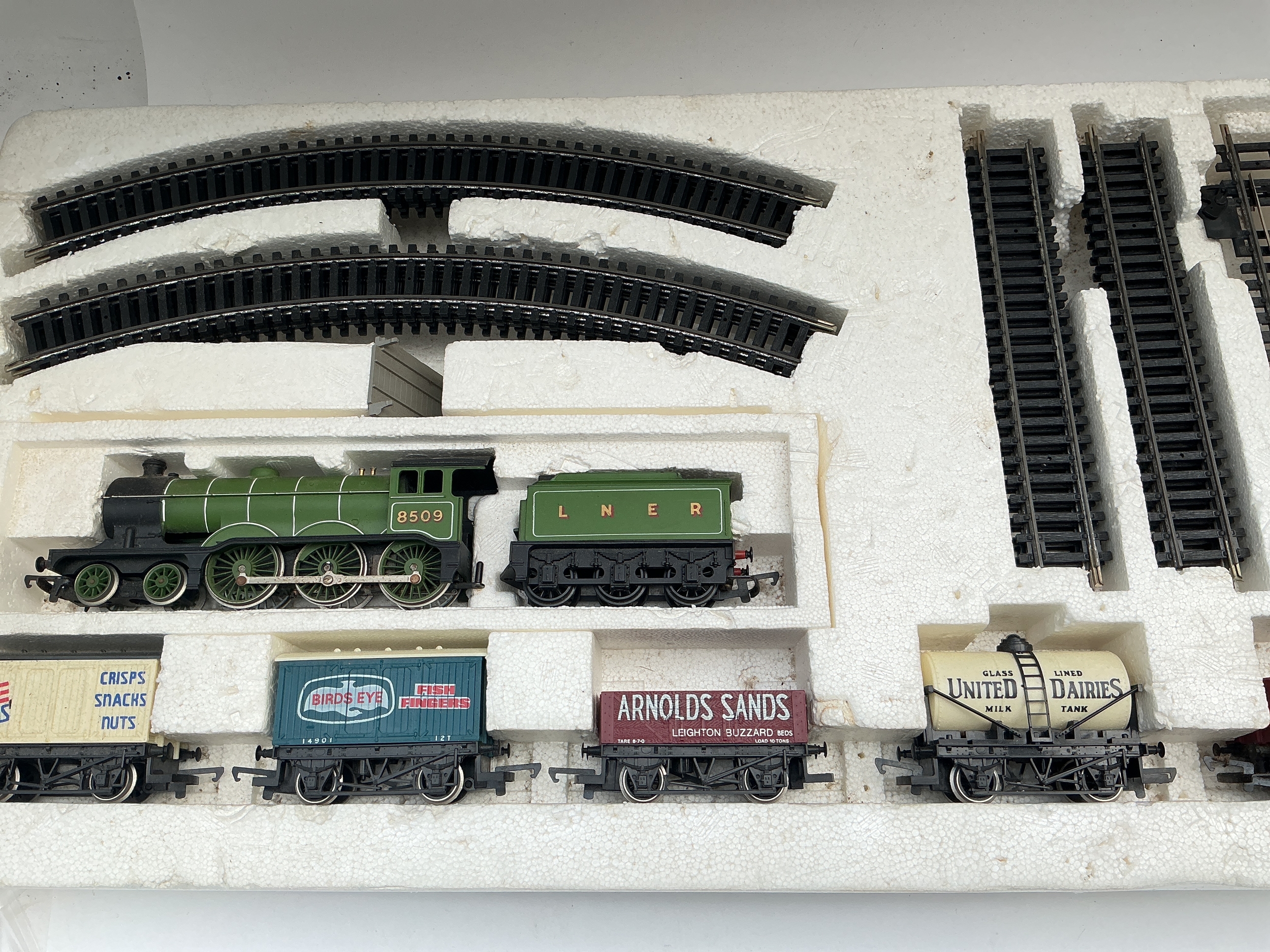 A Boxed Hornby 00 Gauge LNER Heavy Goods Set. Box Is Worn. No Reserve