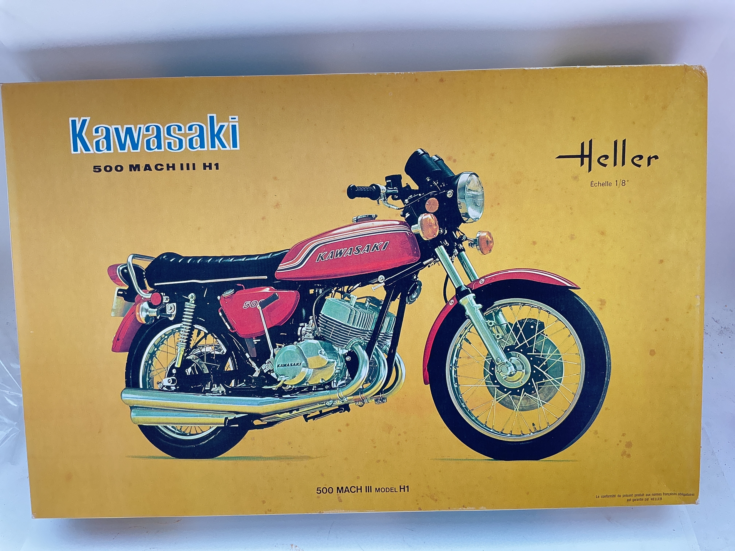 A Boxed Heller Kawasaki 500 Mach III H1 Motorcycle Model Kit. 