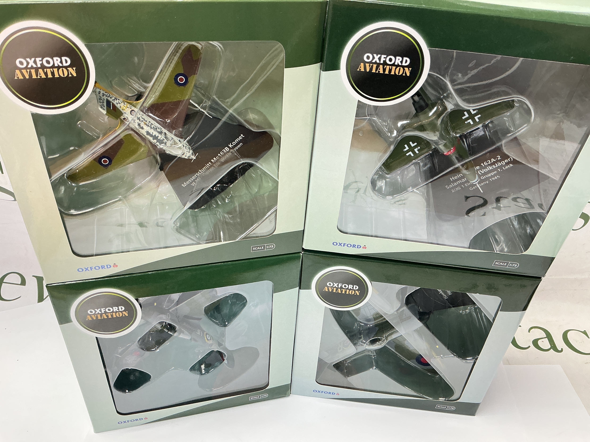4 Boxed Oxford Aviation WW2 Diecast Aircraft all 1/72 Scale.