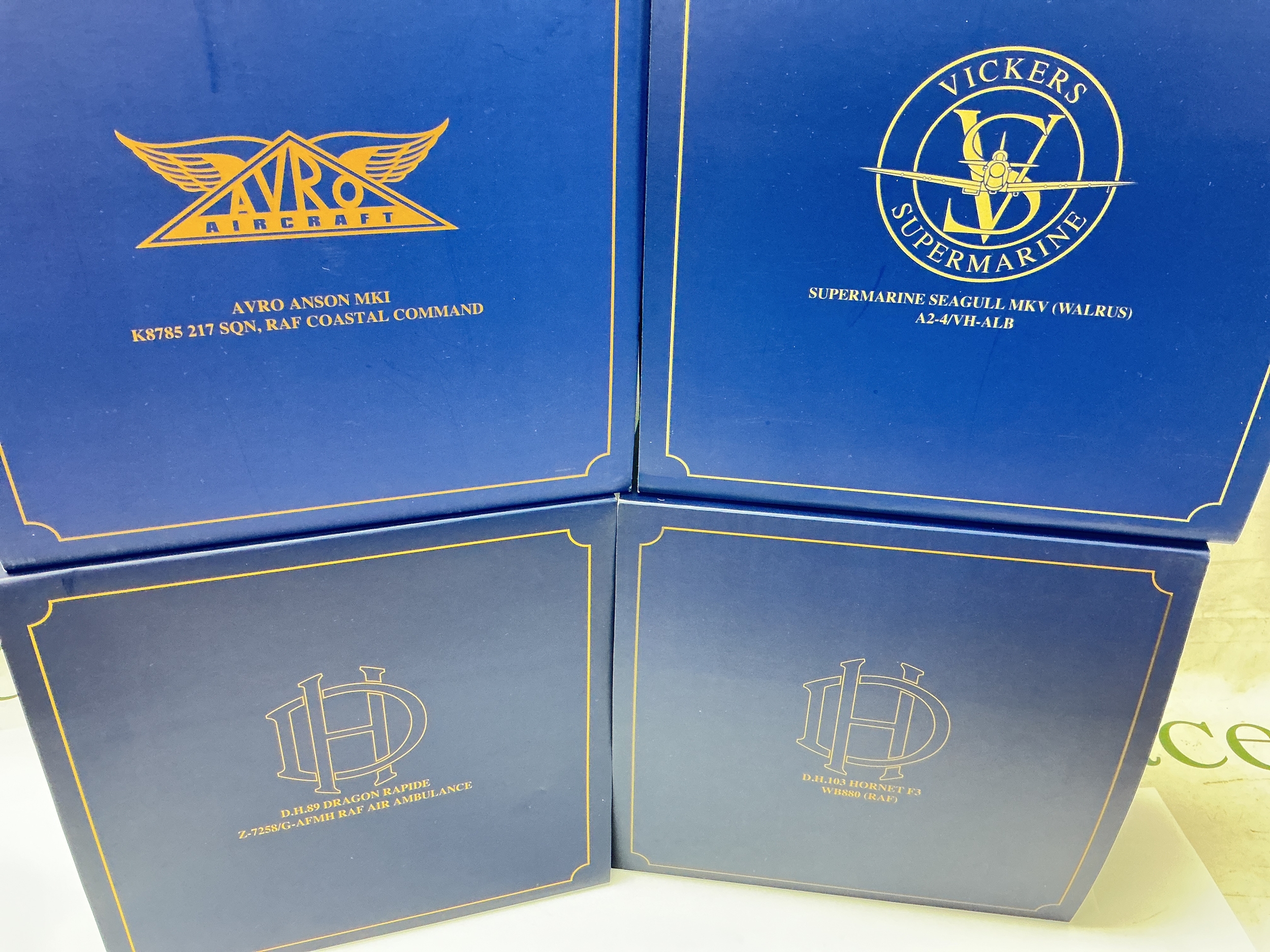 4 Boxed Oxford Aviation Diecast, Including Avro, Vickers And De Havilland. All 1/72 Scale. (4).