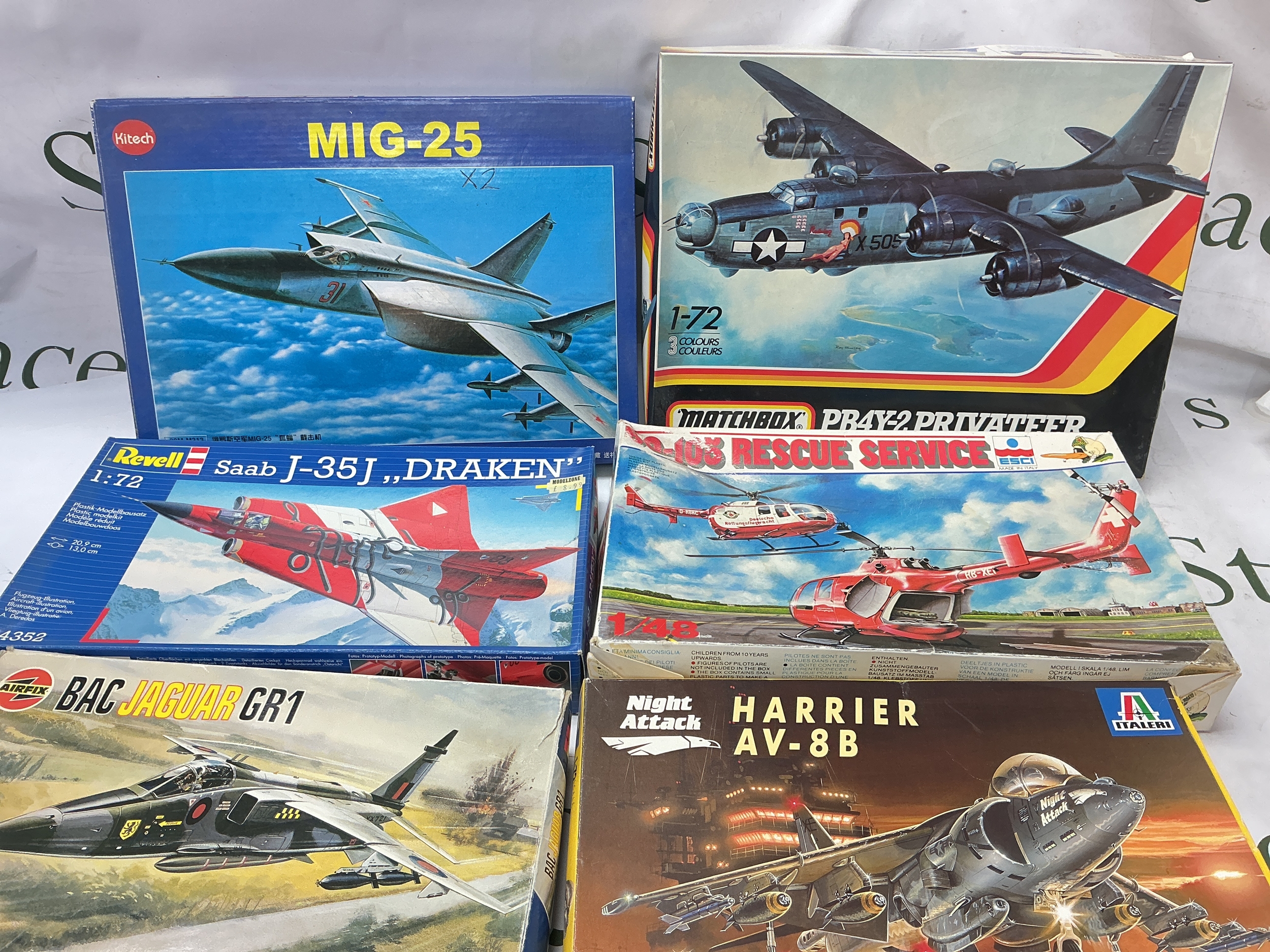 A Collection Of Boxed Plastic Model Kits including Esci, Italeri, Airfix, Revell Etc. The A-10 Has Been Part Built. No Reserve.