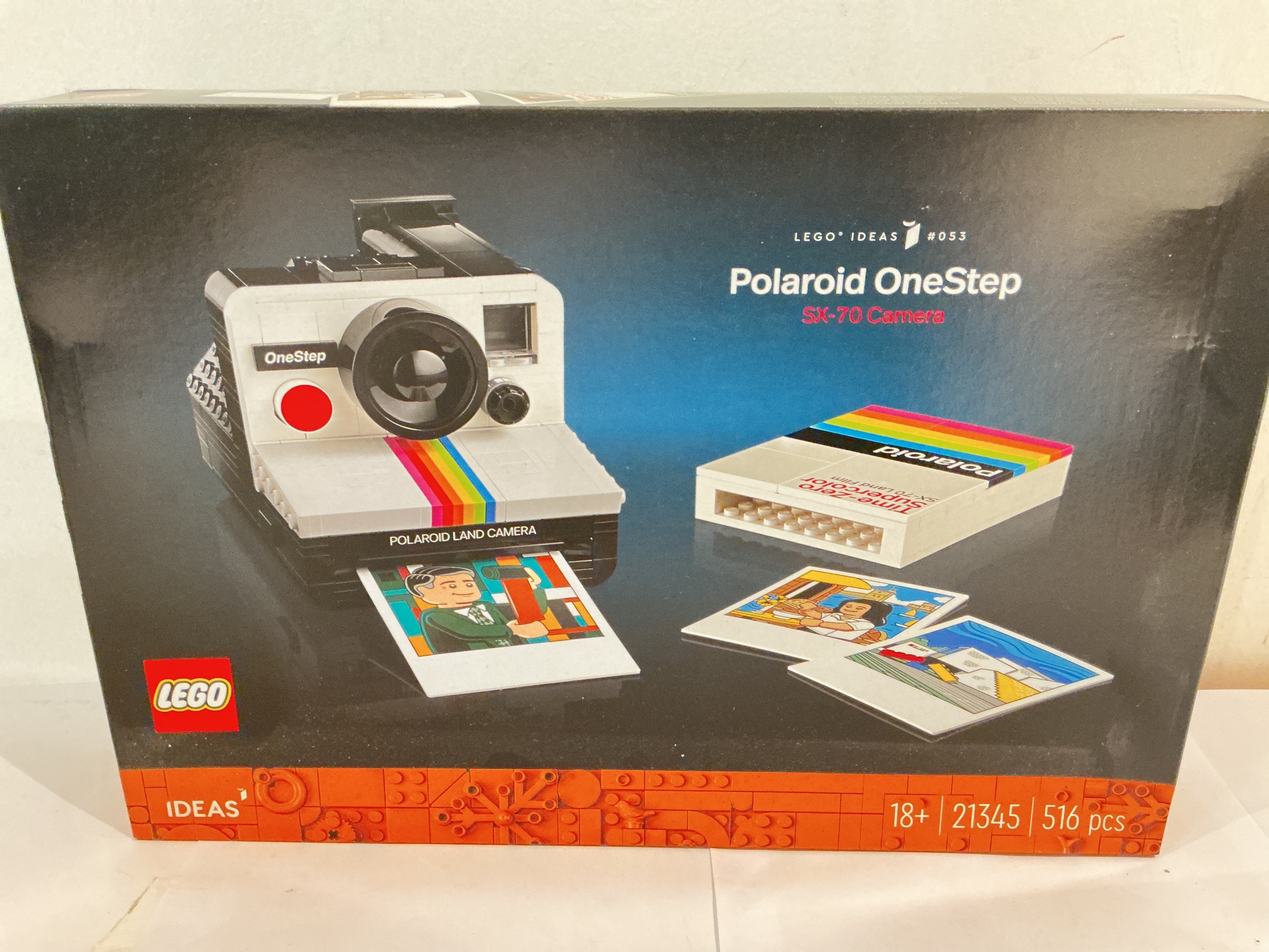 A Boxed And Sealed Lego Polaroid Onestep SX-70 Camera #21345.