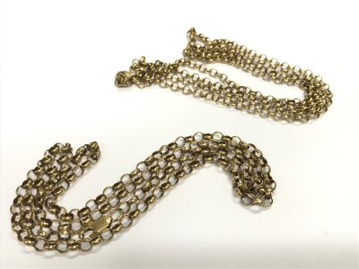 Two 9ct gold belcher chains. Approx weight