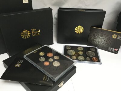 2008 Royal Mint year and proof sets (2). NO RESERVE