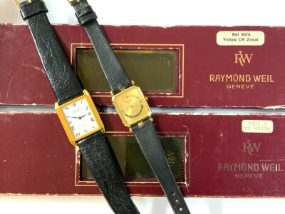 2 Raymond Weil wristwatches with original boxes, Ref 9014 / Ref 5501.