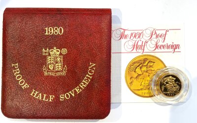 A Royal Mint issue 1980 QE2 half sovereign.