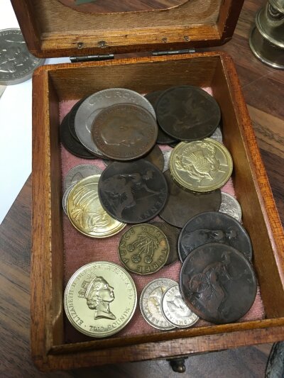 A small collection of various coinage.