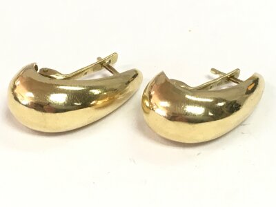 A pair of Unmarked 14ct gold earrings (tested 14ct). 14.1g total weight