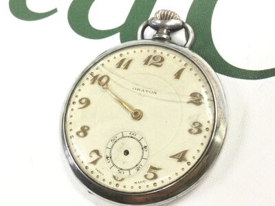 A silver cased Orator Swiss pocket watch, 60g total weight