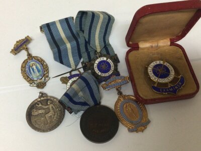 A collection of Silver and enamel and bronze Royal Life Saving medals.