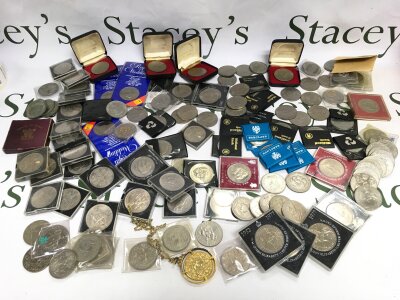 A collection of assorted British Crowns.