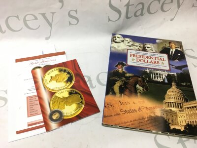 A fine gold 2005 Lord Nelson coin and presidential dollars collection