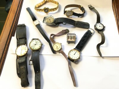 A box of vintage watches used spares or repairs- NO RESERVE