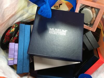 A bag of mostly boxed costume Jewellery includes bracelets, necklaces etc , no reserve