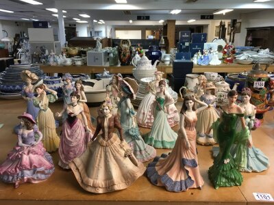 A collection of 17 lady ceramic figures including Coalport
