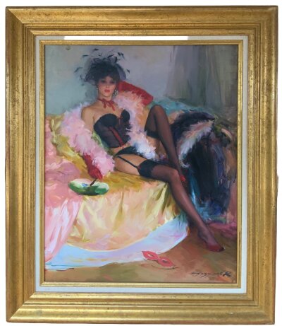 Constantin RAZOUMOV (1974), titled to reverse Carnival Dancer, 65cm x 76cm