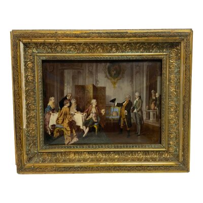 A small gilt framed 19th century classical scene Christolian. 33.5cm x 27.5cm