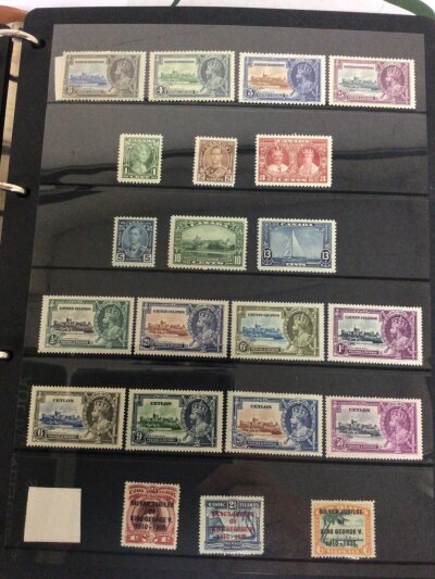 A well presented album of unused mint stamps George V to Elizabeth II British Empire and Colonial stamps including high values. 35 pages +