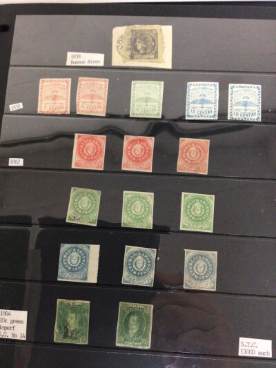 A Collection of Argentinian stamps in a well presented album including very early 19th century stamps from 1858 onwards used and unused stamps approximately 40 pages.