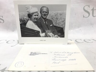 A Christmas wishes card signed by The Queen Elizabeth 13th December 1989