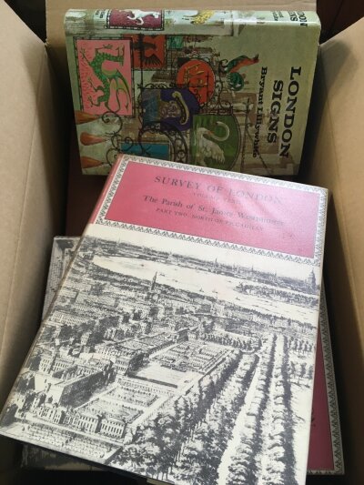 A box containing 12 various books as per list including The Amusement ps of Old London 1901