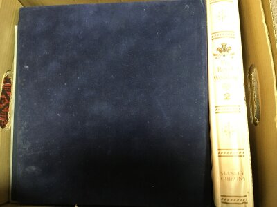 A box containing 10 albums including First day covers, loose various stamps, GB and Pre Decimal packs