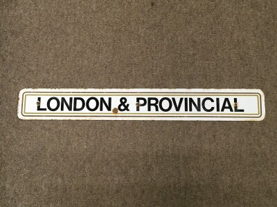 A London & provincial bank vintage enamel sign, 72cm wide