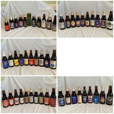 An interesting collection of 49 vintage Commemorative beers (5 boxes) (list includes bottles that are not entirely in this lot but can be found in the next lot )- NO RESERVE