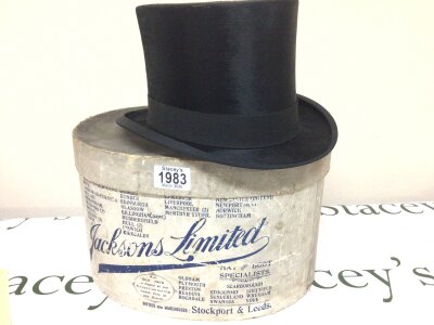 A Vintage Top hat with box Jackson Ltd