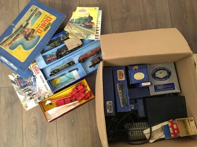 A collection of Hornby items including Engines and Wagons