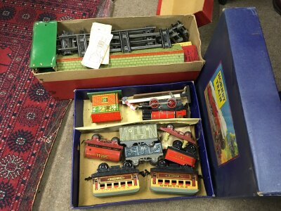 A Hornby 0 gauge train set and accessories