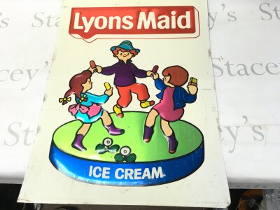 A vintage Lyon’s Maid ice cream sign.
61 x 18 inches