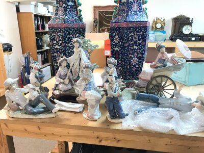 A Collection of Lladro figures , some damage