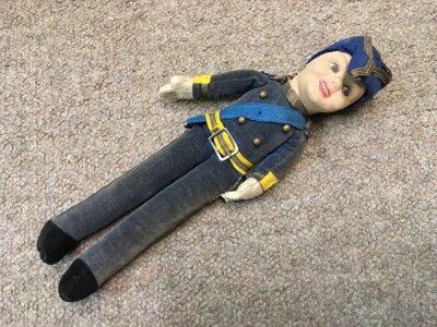 A 20th Century Norah Wellings cloth boy soldier doll- NO RESERVE