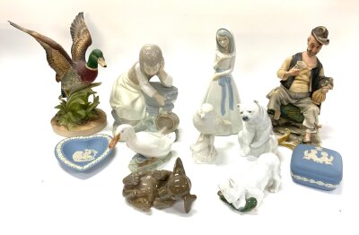 A mixed lot of Collectables ceramics to include Royal Copenhagen, Goebel, Capodimonte etc..