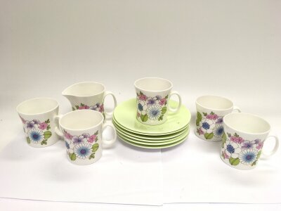 A mid 20th Century Angelique six place setting coffee set.