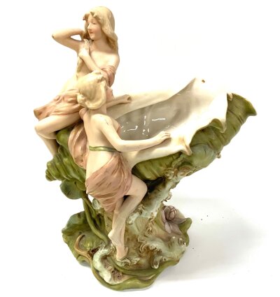 A large Royal Dux centrepiece, H.36cm.