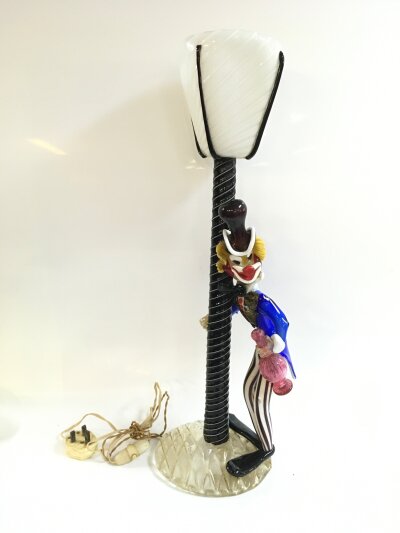 A vintage Murano clown lamp, 60cm tall