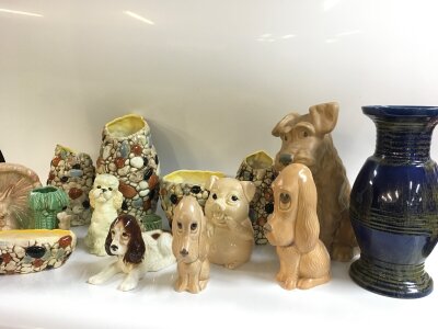 A collection of Sylvac Ceramics including dog figures, pebble vases