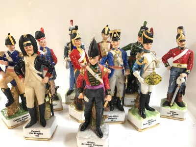 Porcelain figures that resemble officers from the 19th century