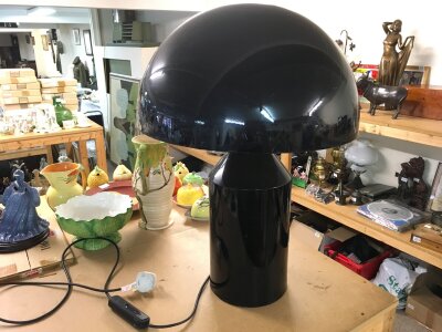 Oluce Atollo table lamp. Approximately 28 inches tall.