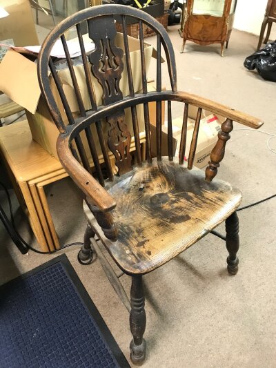 A 19th century Windsor chair 96cm tall 57cm wide