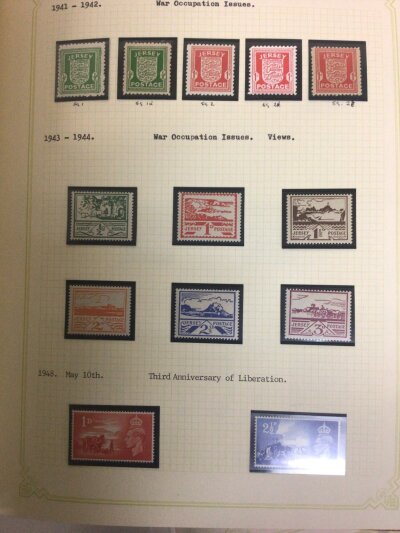 Six well presented albums of channel Island stamps Jersey Isle of Man. Including mint unused war occupied stamps lots of unused Elizabeth II mint pictorial stamps. (6)