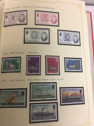 Two well presented albums of Channel Island stamps Guernsey and Alderney all unused Definitives including War Occupation from 1941 mint stamps and one other blue album of Elizabeth II unused Alderney Island Stamps (3)