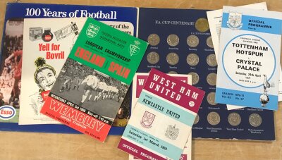 A vintage football album filled with tons of programmes dating back to 1967, the programmes include teams like Arsenal, West Ham United, The England National team that won the iconic World Cup in 1966 and so much more. Additionally you will receive a FA Cup Centenary 1872-1972 with medals from some of the winners of these tournaments.