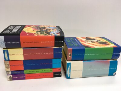 Harry Potter books, three first editions (half blooded prince, order of the phoenix, deathly hallows) . No reserve