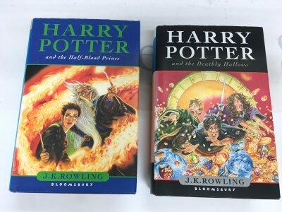 Harry Potter and the half blood Prince and Harry Potter and the deathly hallows. Both first editions. NO RESERVE